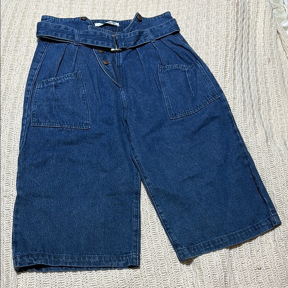 Women's Blue Denim Culotte Jeans